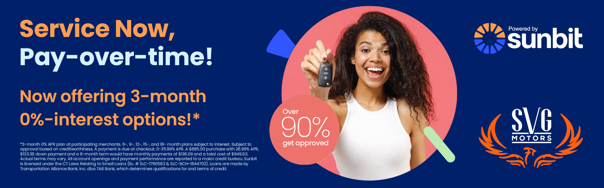 Sunbit. Service Now, Pay Over Time.